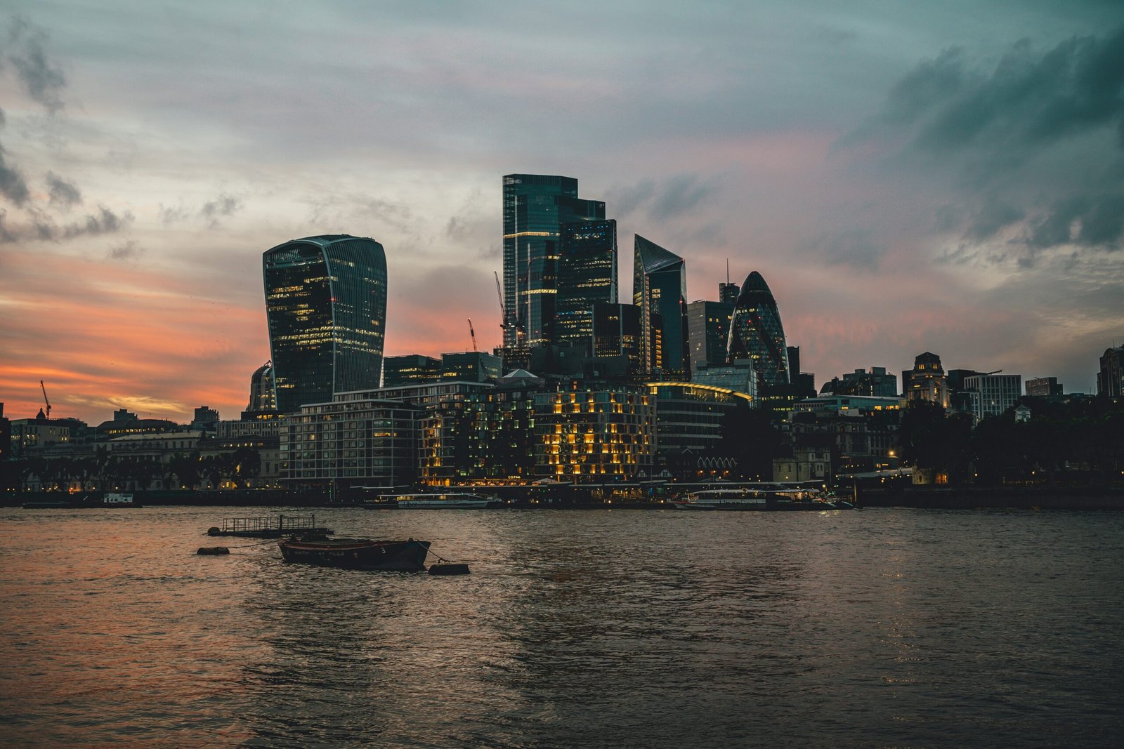 Illustrative photograph of a modern city office setting.