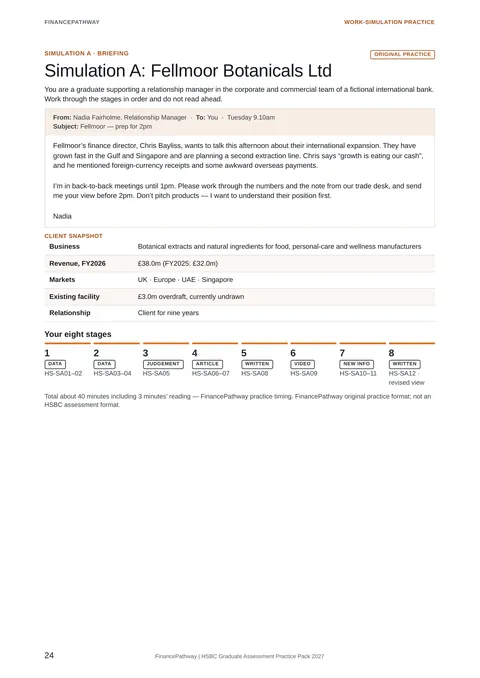 Simulation A: Fellmoor Botanicals Ltd