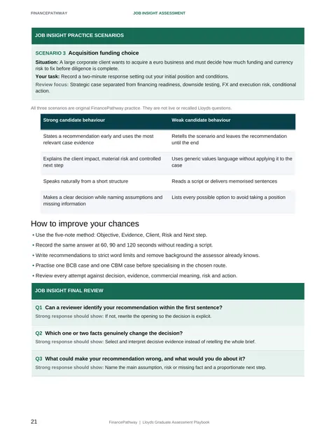 Job Insight practice scenarios