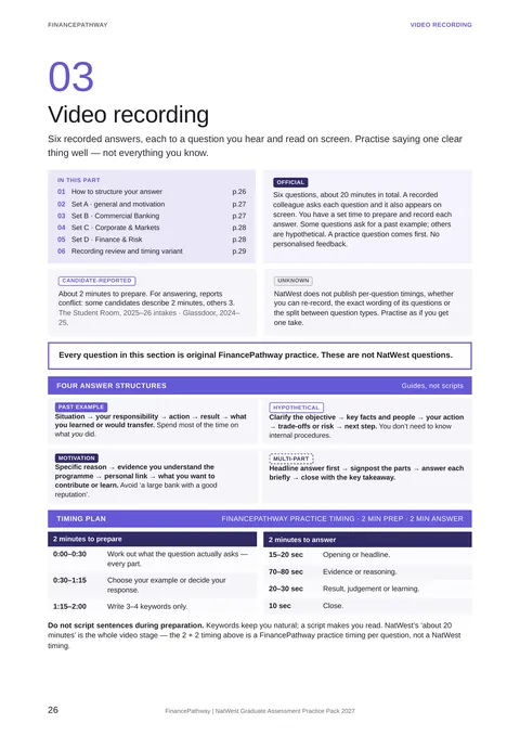 Video recording: answer structures and timing