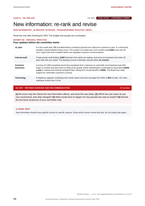Case D on the day: re-rank and revise